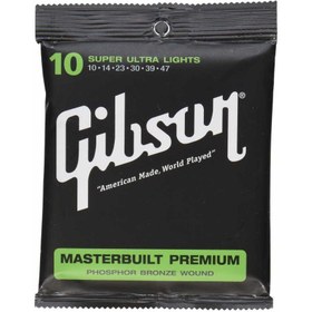 Resim Gibson SAG-MB10 Masterbuilt Premium Phosphor Bronze Akustik Gitar Teli (10-47) 