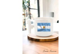 Resim Tanem Milli Bayrak Detaylı T Kulp Kahve Kupası, Milli Renkler, Vatansever, Ulusal Kimlik, Milliyetçi Kupa 