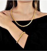 Resim Aydın Kuyumculuk 14 Ayar Altın,italyan Halat Kolye Bileklik Agset006 
