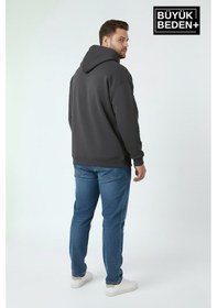 Resim Süperlife Erkek Büyük Beden New York Baskılı Kapüşonlu İnce Sweatshirt Spr26bsw962 Gri 