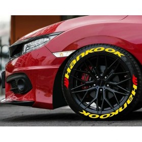Resim Kom Hankook Sarı Kalıcı Lastik Yazısı Hankook Sticker 4 Kit 