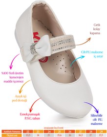 Resim Kiko Kids Cerry Cilt Cırtlı Kız Çocuk Taşlı Babet Ayakkabı 