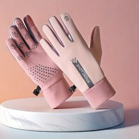 Resim Geliştirilmiş Kalınlaştırılmış Unisex Sıcak Dokunmatik Eldivenler, Sonbahar ve Kış İçin Uygun Bisiklet & Açık Hava Etkinlikleri İçin. (Siyah, Pembe, Siyah-Pembe, Kırmızı-Siyah) 4 Renk Mevcut. Hafif, Noel/Yeni Yıl ya da Sevgililer Günü İçin Harika Bir Hediye 