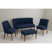 Resim Kahraman Mobilya Aksesuarları Kutay Çay Seti Koltuk Takımı - Lacivert 