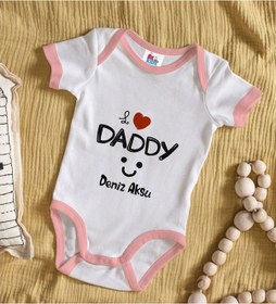 Resim Bitmeyenkartus Bk Kids Kişiye Özel Pembe Bebek Body Zıbın - Model 24 Çok Renkli 