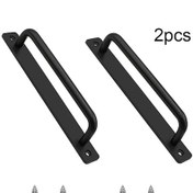 Resim Gümüş, 148 Mm 2 Adet Alüminyum Alaşımlı Kapı Kolu, Ağır Hizmet Tipi Sürgülü Kapı 