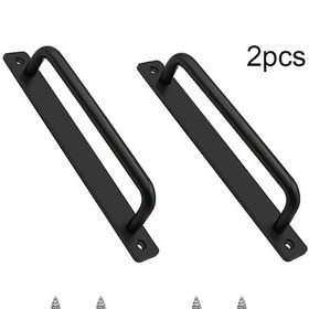 Resim Gümüş, 148 Mm 2 Adet Alüminyum Alaşımlı Kapı Kolu, Ağır Hizmet Tipi Sürgülü Kapı 