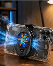 Resim Yarı İletken Telefon Soğutucu Dijital Ekranlı Telefon Fanı 