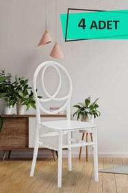 Resim SANDALİE 4 Adet Phoenix Beyaz Sandalye / Balkon-bahçe-mutfak 