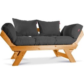 Resim Mobildeco Kombin Wood Ahşap Iki Kişilik Koltuk Bahçe Koltuğu Yata 