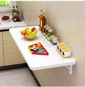 Resim Kydoniahome 45X72 Cm Parlak Süt Beyaz Mdf Kırma Katlanır Duvara Monte Masa (457323845) 