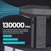 Resim NOPNOG Taşınabilir Turbo Üfleyici, 130000 RPM Yüksek Hızlı El Tipi Jet Fan, Type-C USB Şarj Edilebilir, Yüksek Hızlı Elektrikli Hava Temizleme Püskürtücü, BBQ Karbon Artığı, Araba, Ev, Bilgisayar, Klavye ve Dış Mekan İçin Uygun 