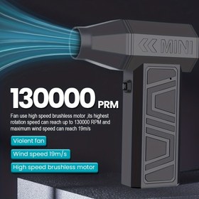 Resim NOPNOG Taşınabilir Turbo Üfleyici, 130000 RPM Yüksek Hızlı El Tipi Jet Fan, Type-C USB Şarj Edilebilir, Yüksek Hızlı Elektrikli Hava Temizleme Püskürtücü, BBQ Karbon Artığı, Araba, Ev, Bilgisayar, Klavye ve Dış Mekan İçin Uygun 