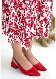 Resim Morji Kırmızı Cilt Topuklu Ayakkabı Çok Renkli 