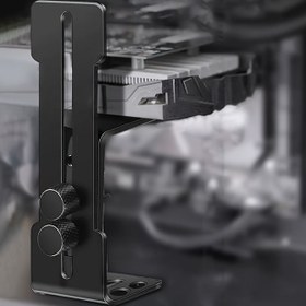 Resim 12cm Metal Grafik Kart Tutucu - PC Kasa için Fan Montajlı Destek Braketi, Sarkanlığı Önleyici Jak, Siyah, Güvenli Soğutma için Sağlam Tasarım 