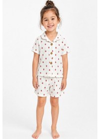 Resim Aden Kids İnce Penye Kumaştan Üretilmiş Gömlek Yakalı Düğmeli Pijama Takım Pembe 