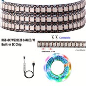 Resim AOEVK 149.96cm Akıllı LED Şerit Işıkları 5050 RGB+IC ile Avcılı Etkiler - WS2812B Bireysel Adreslenebilir, USB 5V 144LEDs/pixel/m TV Arka Işık (127.0-215.9cm) Ev/Duvar Dekorasyonu, Cadılar Bayramı Noel Düğün Partisi Gif 