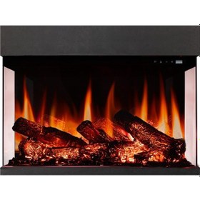 Resim Laden 70 - Isıtmalı Elektrikli Şömine Sınırsız Renkli 3 Yüzey Camlı Metal Çerçeveli 