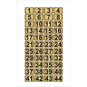 Resim Metal Kapı,masa,dolap Numarası 15cmx20cm 44 Adet Dikdörtgen 1 44 Altın Renk Metal 