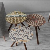 Resim Ho27 Vikar Dekoratif Zigon Sehpa Set (6'LI TABLO HEDİYELİ) 