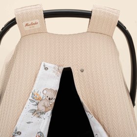 Resim Puset Örtüsü - Çift Taraflı - Sütlü Kahve Örgü - Koala 