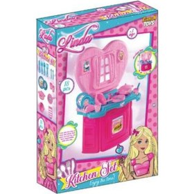 Resim Linda Tezgahlı Kalpli Mutfak Seti 18 Parça 