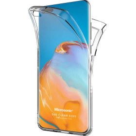 Resim Huawei P40 Kılıf 6 Tarafı Tam Full Koruma 360 Clear Soft Şeffaf 