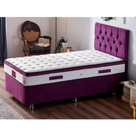 Resim Nironyatak Niron Violet Yatak Seti 80X180 Cm Tek Kişilik Yatak Baza Başlık T 