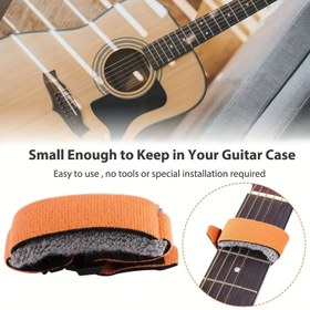 Resim 1 adet Çok Renkli Tuba Tonlu Askı Ahşap, Elektrikli Gitar & Bas için - Elektriksiz Telli Enstrüman Aksesuarı, Sessiz Teller Yeteneği, Güvenli Gitar Tutma | Şık Gitar Aksesuarı | Yumuşak Kumaş Askı, Gitar Askısı 