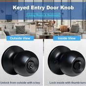 Resim 1 Set Kilitli Kapı Kolu, Yatak Odası/Banyo veya Ofis için Dış Kapı Kolu, Sağ/Sol El Kapı Anahtarlı 