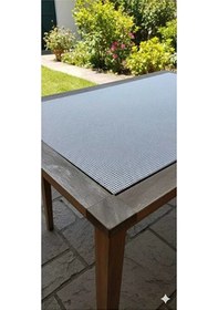 Resim İp Desenli Masa Örtüsü Kaliteli Hasır 140 X 150 Cm Şeffaf Masa Ör Çok Renkli 