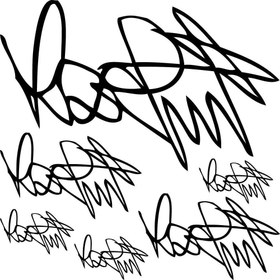 Resim Valentino Rossi İmza Sticker Seti MotoGP | Sticker Master 