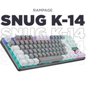 Resim Rampage Snug K14 Rainbow Blue Switch Tkl Mekanik Klavye Oyuncu Klavyesi- Gri/beyaz 
