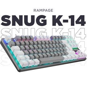 Resim Rampage Snug K14 Rainbow Blue Switch Tkl Mekanik Klavye Oyuncu Klavyesi- Gri/beyaz 