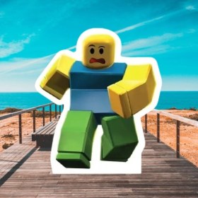 Resim Ayaklı Pano Roblox Noob Temalı 33x29 Cm Doğum Günü Masa Dekoru Çocuk Odası Süsü Diğer 