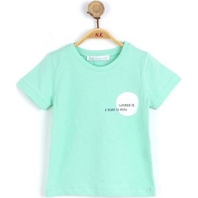 Resim Erkek Bebek Pamuklu, Rahat Kalıp Arka Baskılı Tshirt-6968-yeşil Yeşil 