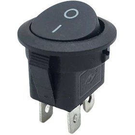 Resim Ic-133-4 19Mm Yuvarlak Işıksız Anahtar On-Off 4P Siyah 4 Bacaklı 100 Adet 