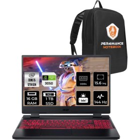 Resim Acer Nitro 5 Intel Core I5 12450H 16GB 1tb SSD RTX3050/4GB 15.6" Fhd 144Hz Fdos Taşınabilir Bilgisayar & Per4 Çanta NHQFJEY00BP313 