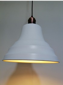 Resim Riolight Retro Beyaz Içi Gold Tekli Metal Sarkıt Çap: 27Cm (538288182) 