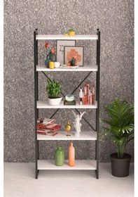 Resim Kitaplık 5 Raflı Beyaz 180 Cm 