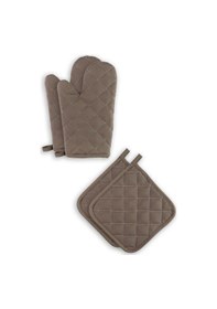 Resim Yanmaz Ve Isıya Dayanıklı Fırın Eldiveni Ve Tutacak 2 Eldiven, 2 Tutacak Antrasit Gri 