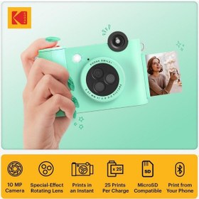Resim Kodak Smile+ 10mp Anında Kamera Ve Bluetooth Fotoğraf Yazıcısı Dijital Fotoğraf Makineleri Yeşil 
