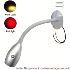 Resim Boatshop1 1 Adet Mryc Esnek Kaz Boyunlu Led Spot Işık 3w Sıcak Işık Ve Kırmızı Işık Dokunmatik Anahtarlı Kısılabilir Renk Sıcaklığı Rv Karavan Seyahat Römorku Tekne 