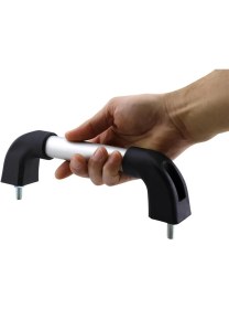 Resim Krom ve Siyah Renkli 20 cm Profil Boru Tutamak, Çok Amaçlı Kullanım Için Ideal 