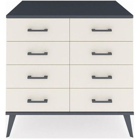 Resim Kronos Şifonyer 8 Çekmeceli 88x59x80 Aytaşı-antrasit/aytaşı Antrasit/aytaşı 