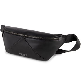 Resim Feline Deri Bel Çantası, Çapraz Çanta, Unisex, Siyah 