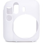 Resim Fujifilm Instax Mini 12 Makine Uyumlu Beyaz Koruyucu Silikon Kılıf Fujifilm