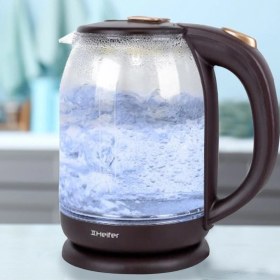 Resim Renkli LED Işıklı Cam Kettle, Modern ve Şık Su Isıtıcı 