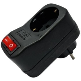 Resim As Bakalit UFO Tekli Akım Korumalı Anahtarlı Priz Siyah 3500W 16A 