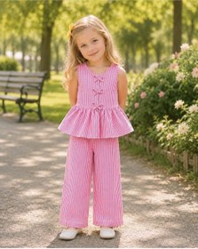 Resim My Kids Wear Kız Çocuk Bella Fiyonk Detaylı Alt Üst Takım 12800 Fuşya 